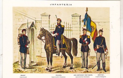 bnk cp Uniforme ale armatei romane - lot 5 cp necirculate foto