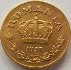 Moneda 1 Leu - ROMANIA, anul 1938 *cod 2784 foto