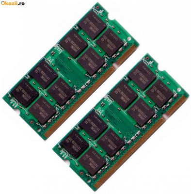 KIT DUAL CHANNEL MEMORIE RAM LAPTOP 2GB (2x1GB) DDR2 667MHZ PC2 5300-555 5300s foto