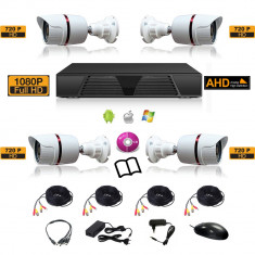 Sistem complet de supraveghere kit DVR FullHD 1080p + 4 camere HD exterior - 4e foto