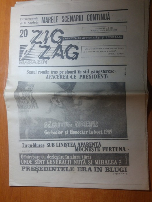 ziarul zig zag 24-30 iulie 1990--statul roman tras pe sfoara in stil gangsteresc