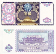 UZBEKISTAN 100 sum 1994 UNC!!! foto