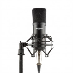 ONECONCEPT MIC-700, negru, microfon de studio, ? 34 mm, paianjen, protec?ie impotriva vantului, XLR foto