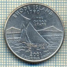 7338 MONEDA- S.U.A. -QUARTER DOLLAR -anul 2001 P -RHODE ISLAND-starea ce se vede