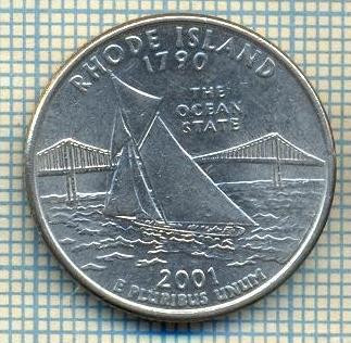 7338 MONEDA- S.U.A. -QUARTER DOLLAR -anul 2001 P -RHODE ISLAND-starea ce se vede foto