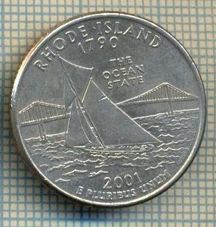 7333 MONEDA- S.U.A. -QUARTER DOLLAR -anul 2001 P-RHODE ISLAND -starea ce se vede foto