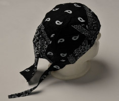 Du-rag ( bandana pt. cap ) floral negru foto