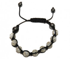 Bratara Shamballa cu noua cristale albe...OFERTA !! foto