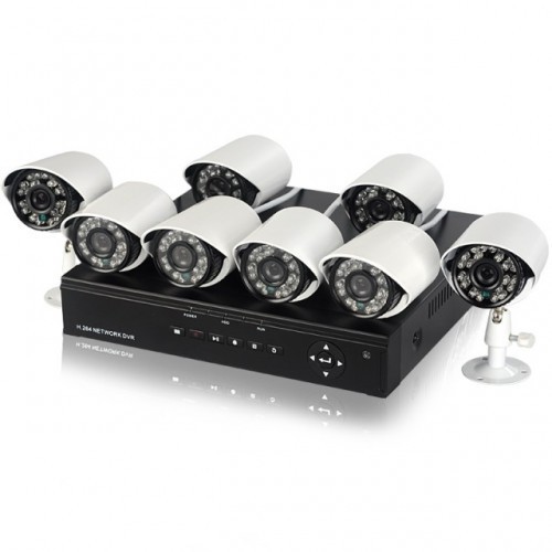 Sistem supraveghere CCTV HDMI kit DVR 8 camere exterior/interior, internet, infrarosu foto mare Sistem supraveghere CCTV HDMI kit DVR 8 camere exterior/interior, internet, infrarosu foto mare