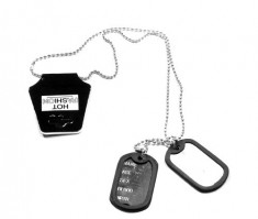 Dog Tag Dublu cu rama cauciuc- Placute ID militare - US. foto