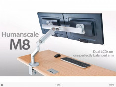 Suport monitor Humanscale M8 CrossBar 2 x Asus 19 inch. foto