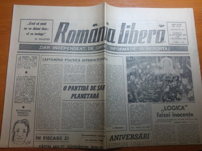 ziarul romania libera 30 septembrie -1 octombrie 1990 foto