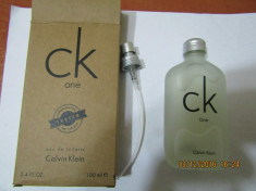 PARFUM TESTER CALVIN KLEIN ONE --100 ML ---SUPER PRET,SUPER CAL! foto