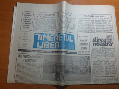 ziarul tineretul liber 11 ianuarie 1990-articole despre revolutie foto