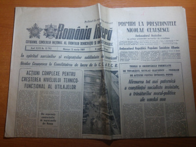 ziarul romania libera 15 martie 1989-art. &amp;quot;la vetrele de otel ale hunedoarei&amp;quot; foto