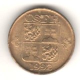 SV * Cehoslovacia / Rep. Federativa a Cehiei si Slovaciei * LOT 20 HALER 1991 + 1 KORUN / COROANA 1992 * AUNC, Europa, Cupru-Nichel