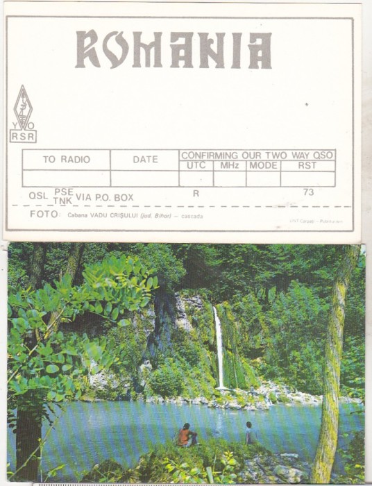 bnk cp Cabana Vadu Crisului - CP QSL - necirculata