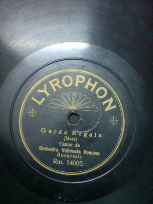 Disc patefon Garda Regala ( Mars) de Orchestra Nationala Romana foto