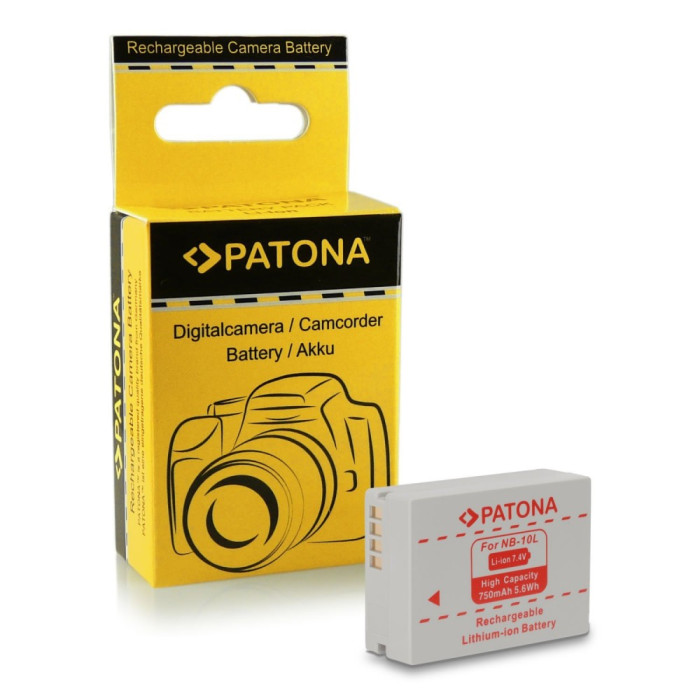 Acumulator compatibil Canon NB-10L, Powershot SX40 HS, G16, marca Patona,