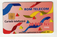 ROM 018A CARTELA ROMTELECOM DESEN ABSTRACT 1996 foto