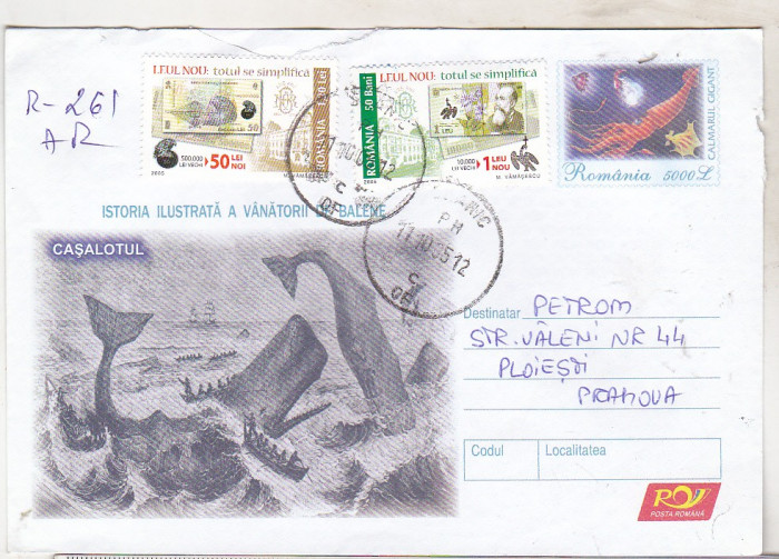 bnk fil Intreg postal circulat 2005 - Istoria ilustrata a vanatorii de balene