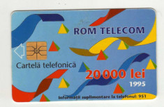 ROM 010A CARTELA ROMTELECOM 20000 LEI DESEN ABSTRACT 1995 foto