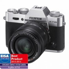 Fujifilm X-T10 argintiu kit Fujinon XF 18-55mm f/2.8-4 R LM OIS negru foto