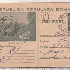 bnk fil Intreg postal circulat 1953 - Borsec - taxa porto