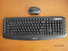 Kit Tastatura + Mouse nJoy CM410 black Wireless - FARA RECEIVER foto