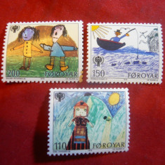 Serie Anul International al Copilului -Desene ale copiilor 1979 Feroe 3 valori
