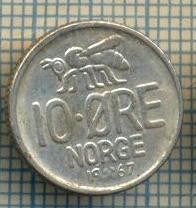 7487 MONEDA- NORVEGIA - 10 ORE - anul 1967 -starea ce se vede