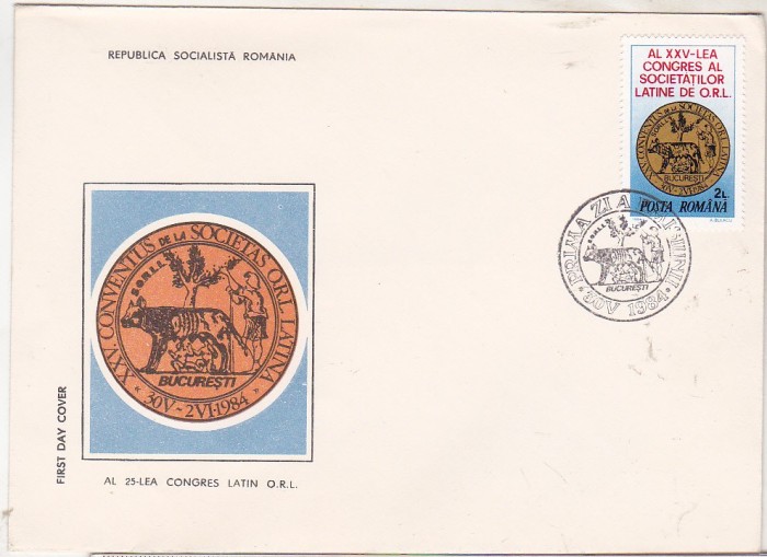 bnk fil FDC Al 25lea Congres Latin ORL 1984