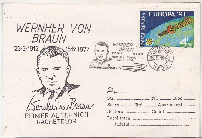 bnk fil Plic ocazional Wernher von Braun - Botosani 1992