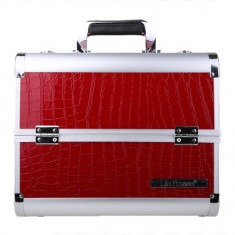 Geanta valiza case manichiura cosmetice manichiuriste make up bag Medie rosie foto