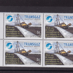 ROMANIA 2009 LP 1848 TRANSGAZ MAGISTRALA ENERGIEI BLOC DE 4 TIMBRE MNH