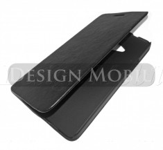 HUSA HTC ONE (M7) TOC FLIP COVER TIP CARTE NEGRU foto