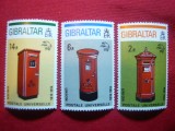 Serie Aniversare UPU -100 Ani 1974 Gibraltar , 3 valori