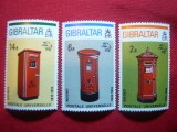 Serie Aniversare UPU -100 Ani 1974 Gibraltar , 3 valori, Nestampilat