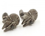 Butoni camasa tema Star Wars Millenium Falcon dark silver + cutie cadou