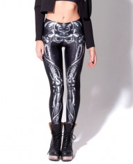 Colanti pantaloni leggings skelet schelet skull goth gotic rock foto