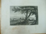 Gravura Lacul Starenberger Munchen Bayer Germania Rottmann Payne Stanley Carse