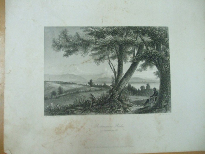 Gravura Lacul Starenberger Munchen Bayer Germania Rottmann Payne Stanley Carse