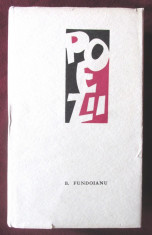 &amp;quot;POEZII&amp;quot;, B. Fundoianu, 1965. Cu un portret de C. Brancusi. Carte noua foto