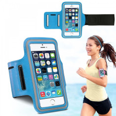 Husa brat jogging Armband blue pt Iphone 5 + folie ecran
