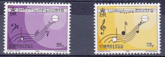 Gibraltar 1985 - Europa,muzica 2v. neuzat,perfecta stare(z)