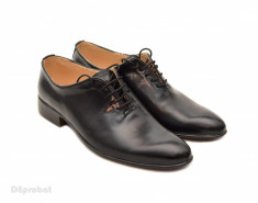 Pantofi barbati piele naturala negri casual-eleganti cod P65N - Editie de LUX foto