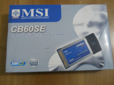 Adaptor PCMCIA MSI CB60SE Wireless 108mbps,nou. foto