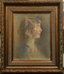 TABLOU , COSTIN PETRESCU , PORTRET DE FATA , U/P, 1920 foto