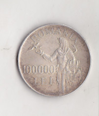bnk mnd Romania 100000 lei 1946 , argint foto