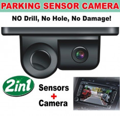 Sistem de parcare 2 in 1 cu camera de marsarier si senzor de parcare incorporat foto